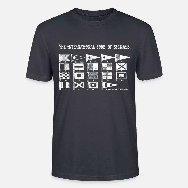 Signal Flagge Code Seefahrer - Stanley/Stella Unisex Bio-T-Shirt CRAFTER - Dunkles Graublau