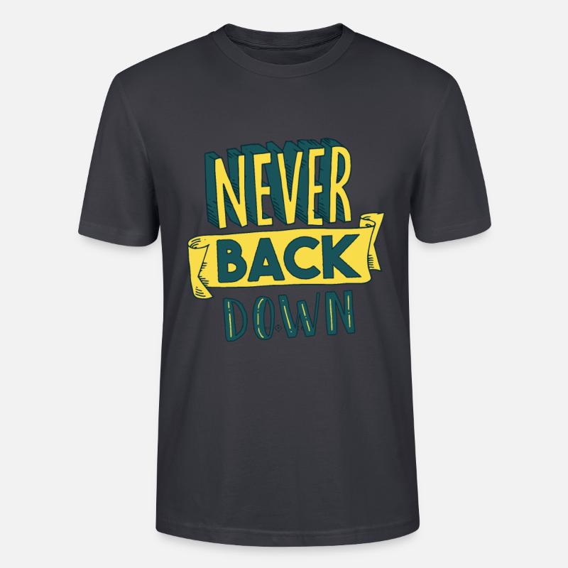 Never Back Down - Stanley/Stella Unisex Bio-T-Shirt CRAFTER - Dunkles Graublau