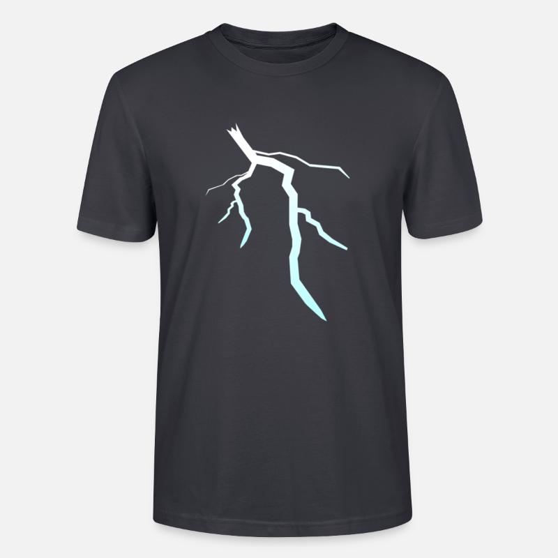 Blitz Blitzschlag Lightning Bolt - Stanley/Stella Unisex Bio-T-Shirt CRAFTER - Dunkles Graublau