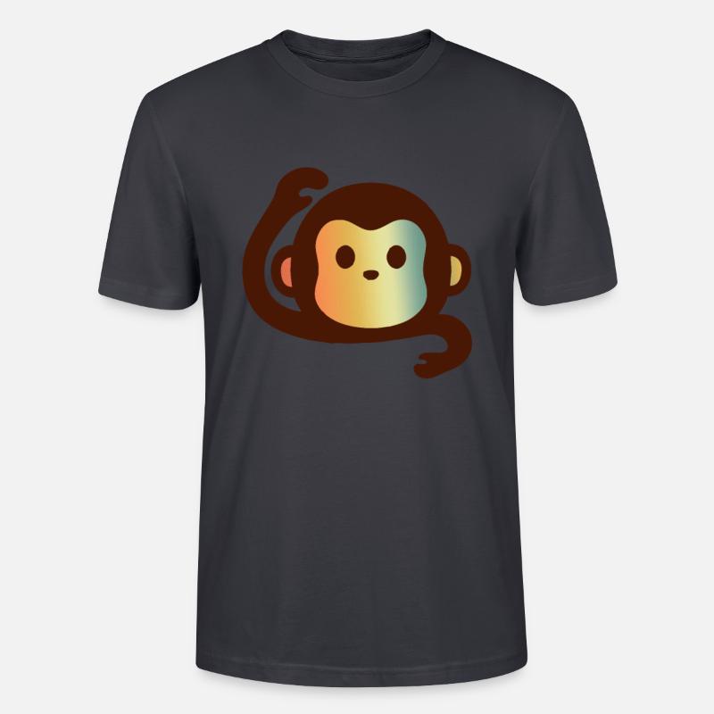 MONKEY MONKEY MONKEY MONKEY - Stanley/Stella Unisex Bio-T-Shirt CRAFTER - Dunkles Graublau
