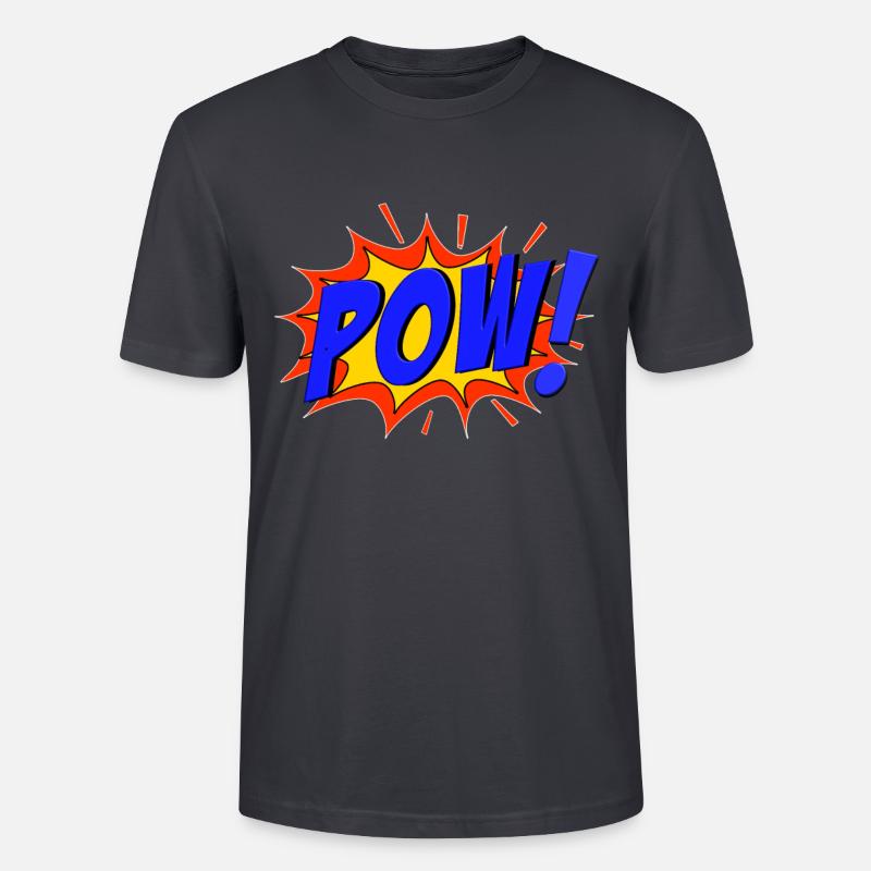 POW Comic Pow! - Stanley/Stella Unisex Bio-T-Shirt CRAFTER - Dunkles Graublau