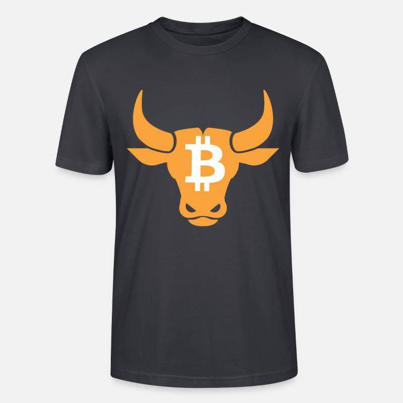 Bitcoin Kryptowährung Krypto Bulle - Stanley/Stella Unisex Bio-T-Shirt CRAFTER - Dunkles Graublau