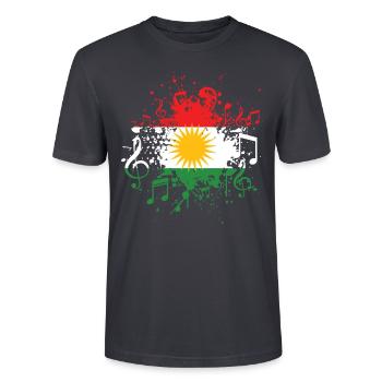 Kurden Musik Kurdistan - Stanley/Stella Unisex Bio-T-Shirt CRAFTER - Dunkles Graublau - Vorne - Alina (178cm) & Michal (187cm)