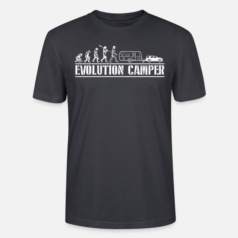 Evolution Camper Camping - T-shirt bio CRAFTER Stanley Stella Unisexe - bleu gris foncé