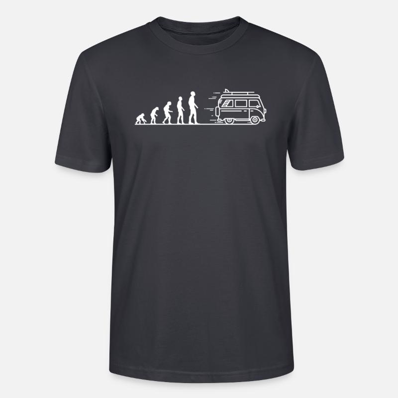 Die Camping Evolution - Stanley/Stella Unisex Bio-T-Shirt CRAFTER - Dunkles Graublau