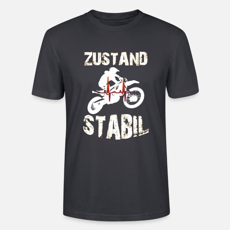 ENDURO - Stanley/Stella Unisex Bio-T-Shirt CRAFTER - Dunkles Graublau