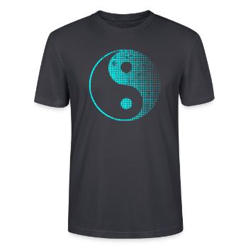 Yin Yang - Stanley/Stella Unisex Bio-T-Shirt CRAFTER - Dunkles Graublau - Vorne - Alina (178cm) & Michal (187cm)