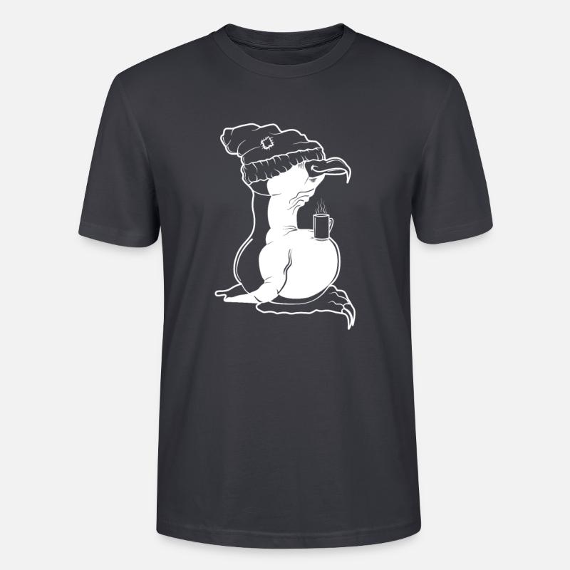 Tux Linux Pinguin Kaffee Pause Computer Freak Nerd - Stanley/Stella Unisex Bio-T-Shirt CRAFTER - Dunkles Graublau