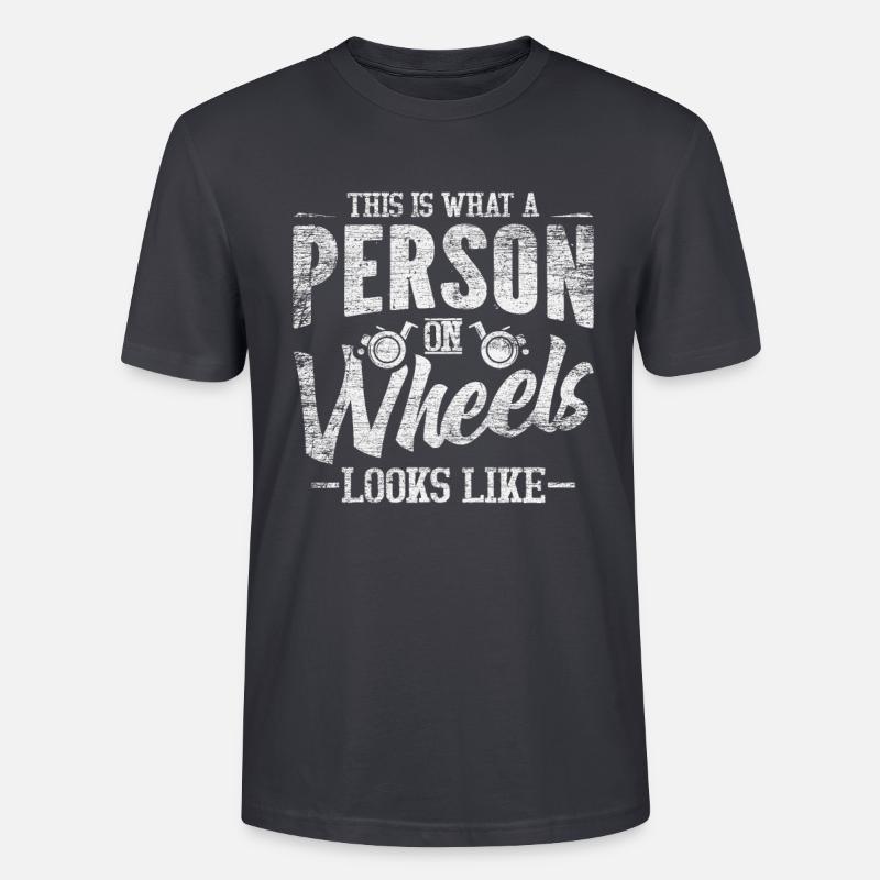 Utilisateur de fauteuil roulant - T-shirt bio CRAFTER Stanley Stella Unisexe - bleu gris foncé