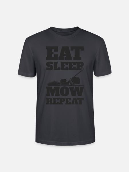 Rasenmäher Eat Sleep Repeat - Stanley/Stella Unisex Bio-T-Shirt CRAFTER - Dunkles Graublau