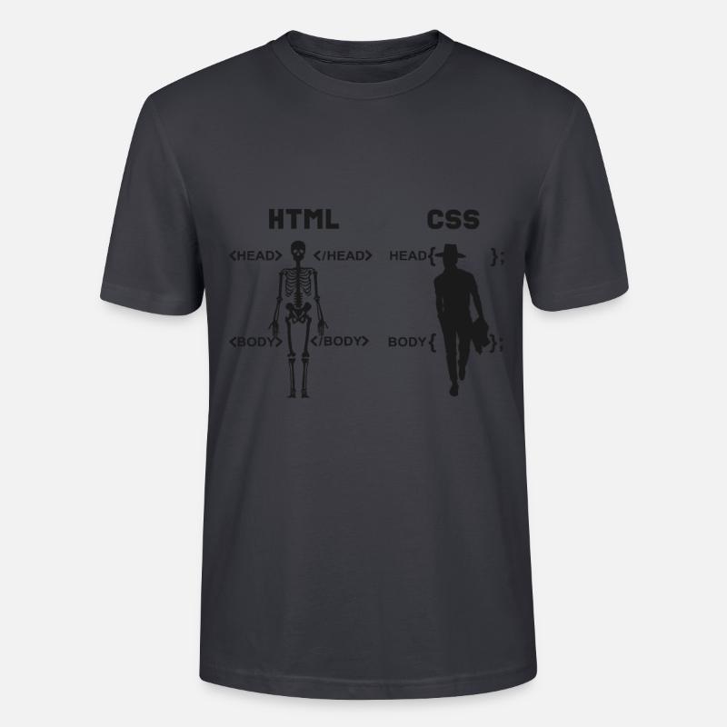 HTML vs CSS Programmiersprache - Stanley/Stella Unisex Bio-T-Shirt CRAFTER - Dunkles Graublau