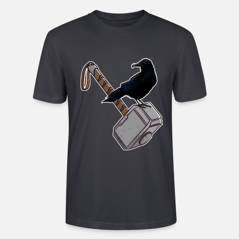 Thor Hammer Mjölnir Rabe - Stanley/Stella Unisex Bio-T-Shirt CRAFTER - Dunkles Graublau