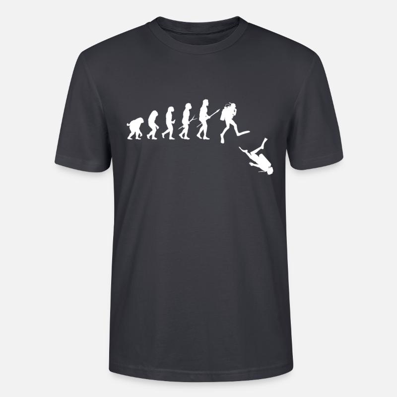 Evolution du plongeur - T-shirt bio CRAFTER Stanley Stella Unisexe - bleu gris foncé