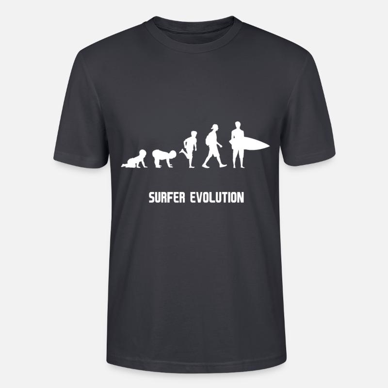 Surfer evolution evolution - Stanley/Stella Unisex Bio-T-Shirt CRAFTER - Dunkles Graublau