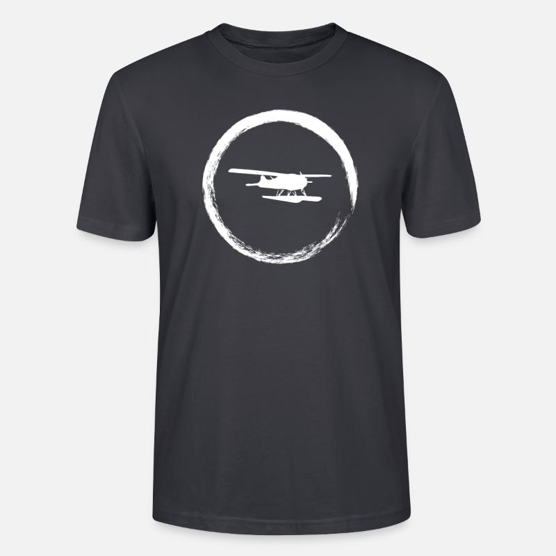 White Hydroplane - Stanley/Stella Unisex Bio-T-Shirt CRAFTER - Dunkles Graublau