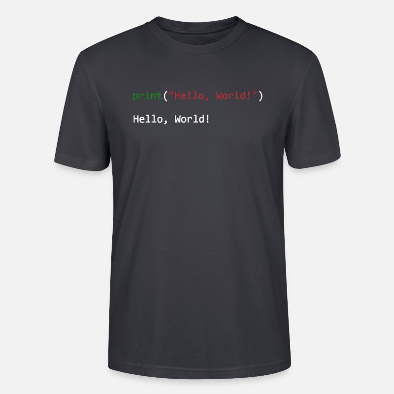 Hello World Python Geschenk - Stanley/Stella Unisex Bio-T-Shirt CRAFTER - Dunkles Graublau
