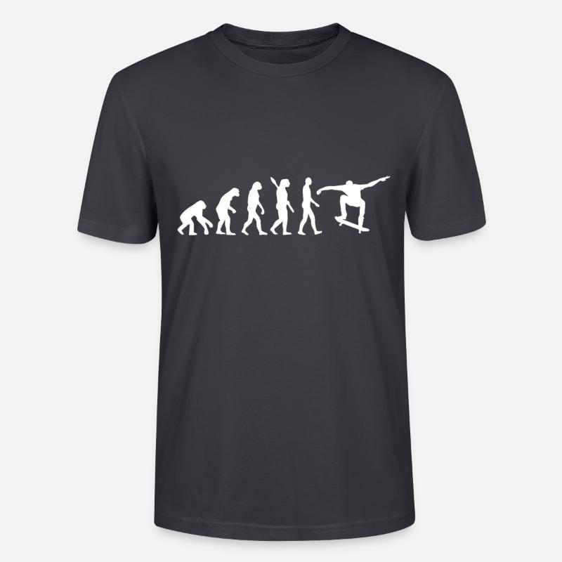 Skate Evolution Skater Evo Skateboard - Stanley/Stella Unisex Bio-T-Shirt CRAFTER - Dunkles Graublau