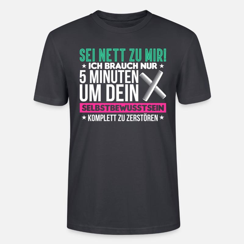 Geschenkidee Friseur - Stanley/Stella Unisex Bio-T-Shirt CRAFTER - Dunkles Graublau