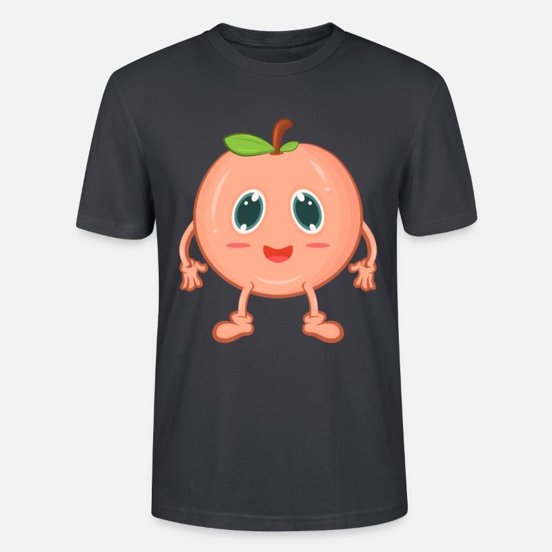 Pfirsich Comic - Stanley/Stella Unisex Bio-T-Shirt CRAFTER - Dunkles Graublau