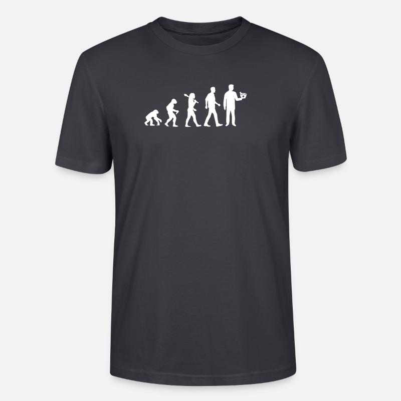 Pharmacist Evolution - Stanley/Stella Unisex Bio-T-Shirt CRAFTER - Dunkles Graublau