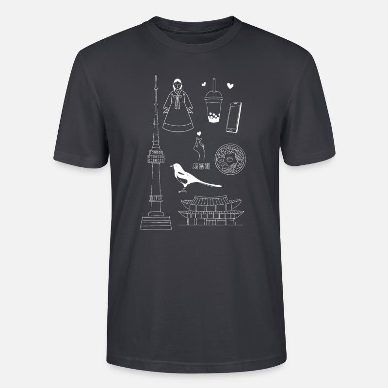 Corée - T-shirt bio CRAFTER Stanley Stella Unisexe - bleu gris foncé