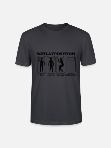 Schlafposition Elektriker - Stanley/Stella Unisex Bio-T-Shirt CRAFTER - Dunkles Graublau