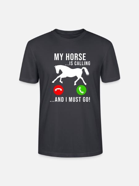 Horse Calls To Horses Girl Funny Riding Stable - Stanley/Stella CRAFTER Unisex Organic T-Shirt - India Ink Grey