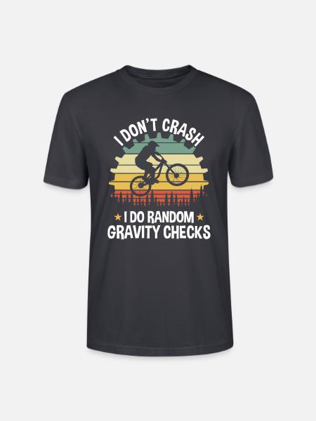 Mountainbiker I Don't Crash - Stanley/Stella Unisex Bio-T-Shirt CRAFTER - Dunkles Graublau