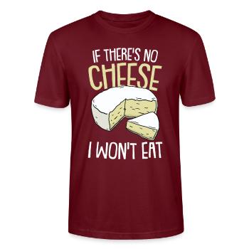 Käse Cheese Cheddar Maus Käsestück Spruch Geschenk - Stanley/Stella Unisex Bio-T-Shirt CRAFTER - Burgunderrot - Vorne - Alina (178cm) & Michal (187cm)