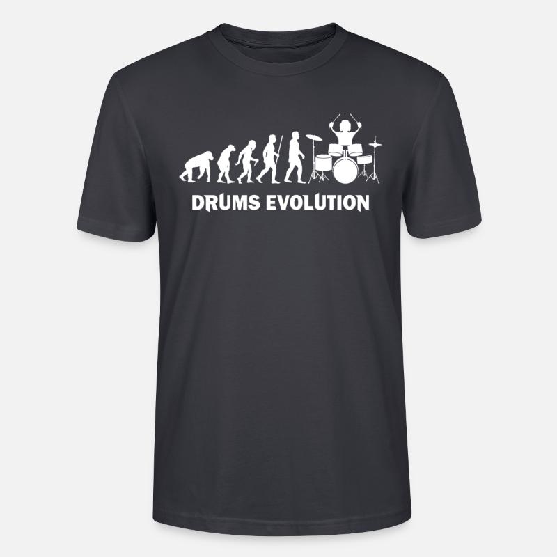 Evolution etnwicklung am Schlagzeuger - T-shirt bio CRAFTER Stanley Stella Unisexe - bleu gris foncé