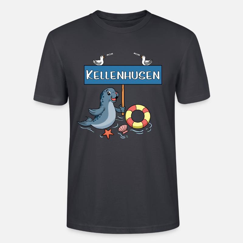 Moin Moin - Ostseebad Kellenhusen - Stanley/Stella Unisex Bio-T-Shirt CRAFTER - Dunkles Graublau