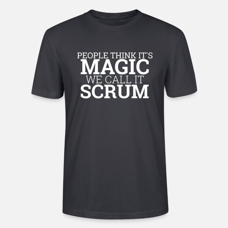 "Scrum Master Magic | "Scrum Master"" - Stanley/Stella Unisex Bio-T-Shirt CRAFTER - Dunkles Graublau
