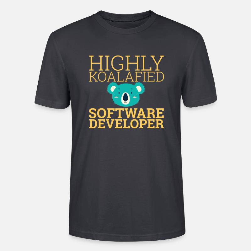 "Software Developer Koalafied | Programmierer" - Stanley/Stella Unisex Bio-T-Shirt CRAFTER - Dunkles Graublau