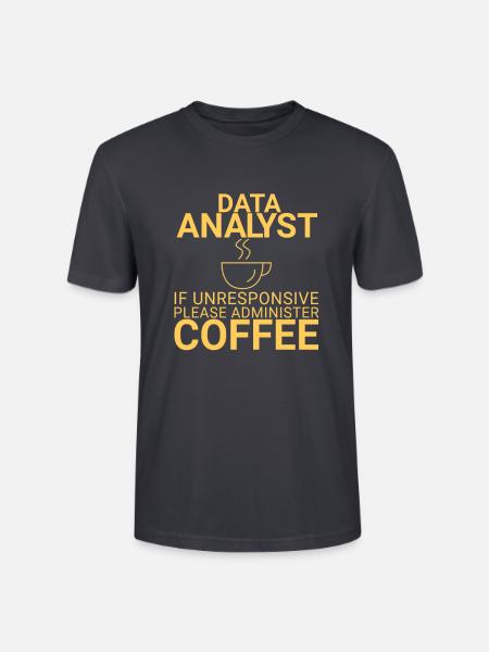 "Data Analyst Coffee | Data Scientist" - Stanley/Stella Unisex Bio-T-Shirt CRAFTER - Dunkles Graublau