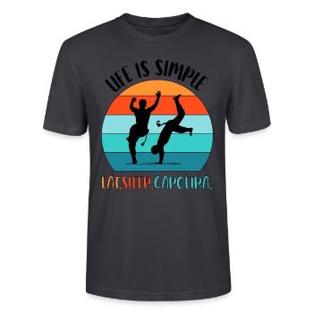 Capoeira - T-shirt bio CRAFTER Stanley Stella Unisexe - bleu gris foncé - Devant - Alina (178cm) & Michal (187cm)