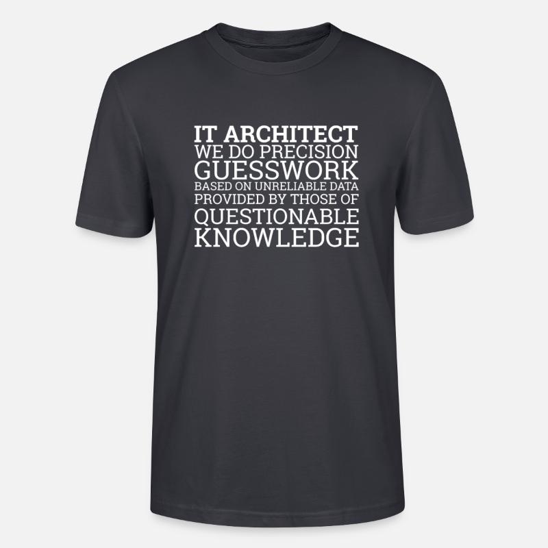 « Devinettes d’architectes informatiques | Architecture informatique » - T-shirt bio CRAFTER Stanley Stella Unisexe - bleu gris foncé