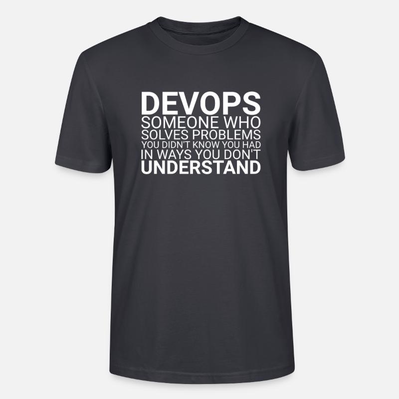 "DevOps Problem | Softwareentwicklung" - Stanley/Stella Unisex Bio-T-Shirt CRAFTER - Dunkles Graublau