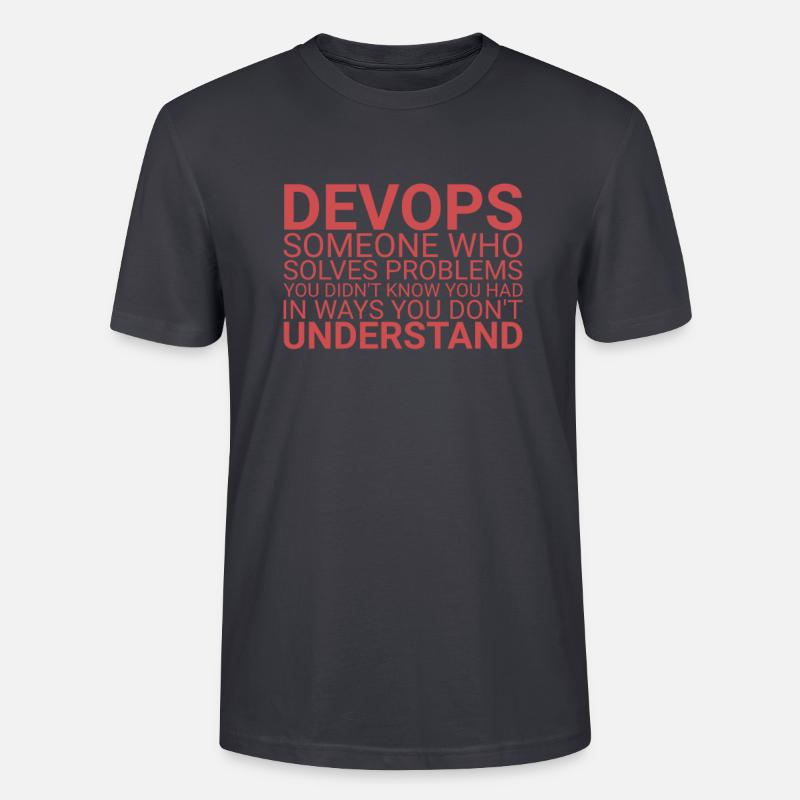 "DevOps Problem | Softwareentwicklung" - Stanley/Stella Unisex Bio-T-Shirt CRAFTER - Dunkles Graublau