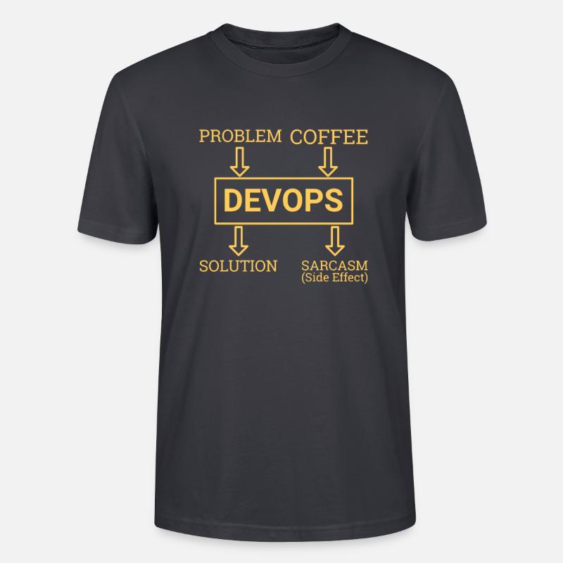 "DevOps Sarcasm | Softwareentwicklung" - Stanley/Stella Unisex Bio-T-Shirt CRAFTER - Dunkles Graublau