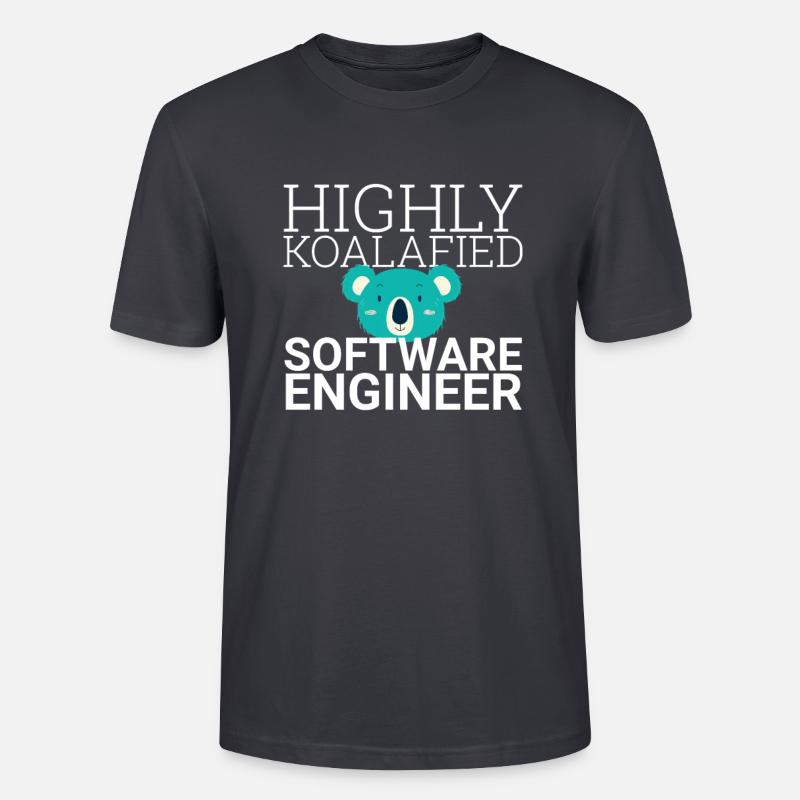 "Software Engineer Koalafied | Programming" - Stanley/Stella Unisex Bio-T-Shirt CRAFTER - Dunkles Graublau