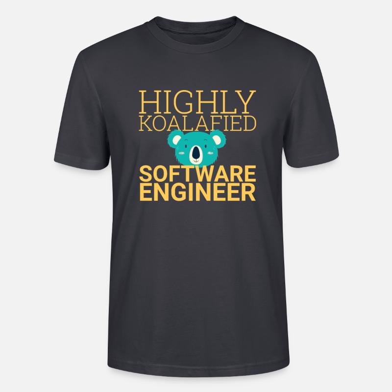 "Software Engineer Koalafied | Programming" - Stanley/Stella CRAFTER Unisex Organic T-Shirt - India Ink Grey