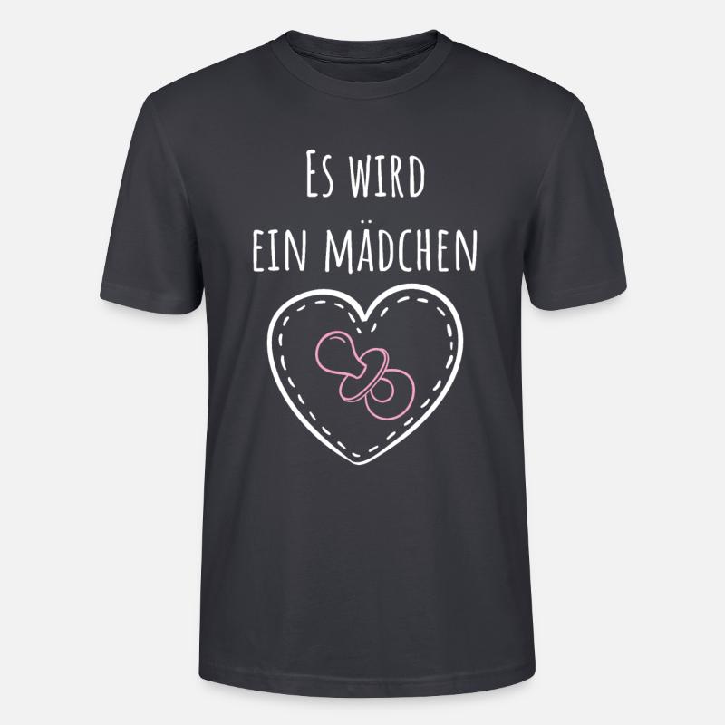 Es wird ein Mädchen! - Stanley/Stella Unisex Bio-T-Shirt CRAFTER - Dunkles Graublau