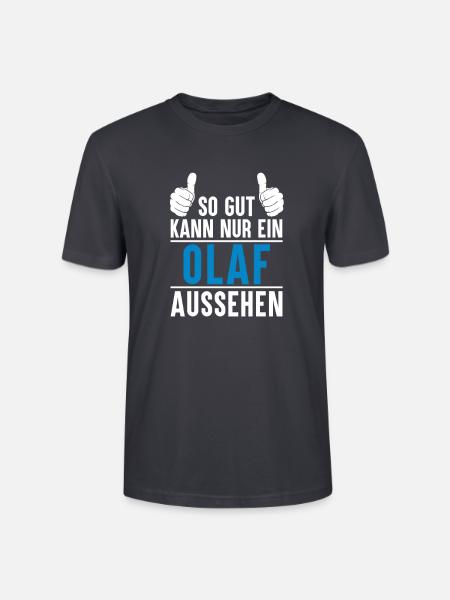 Olaf Name Geschenkidee Olaf Geschenk Vorname - Stanley/Stella Unisex Bio-T-Shirt CRAFTER - Dunkles Graublau