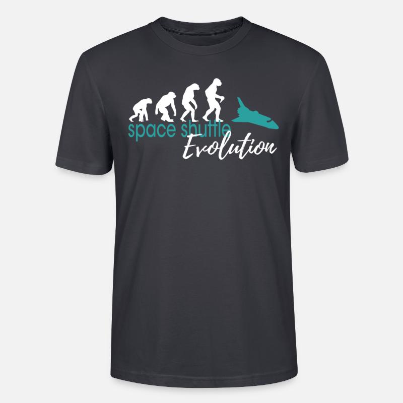Space Shuttle Evolution - Stanley/Stella CRAFTER Unisex Organic T-Shirt - India Ink Grey