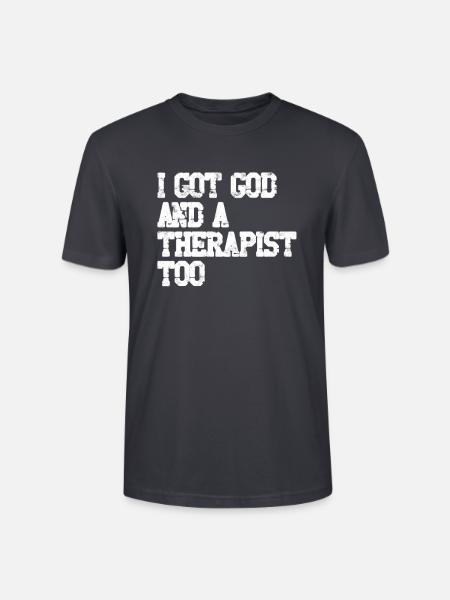 Ich habe auch Gott und einen Therapeuten - Psychische Gesundheit - Stanley/Stella Unisex Bio-T-Shirt CRAFTER - Dunkles Graublau