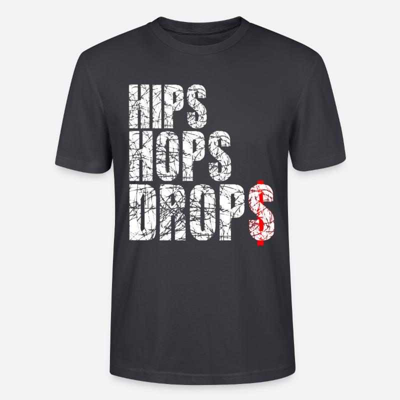 hips hops drops white - Stanley/Stella Unisex Bio-T-Shirt CRAFTER - Dunkles Graublau