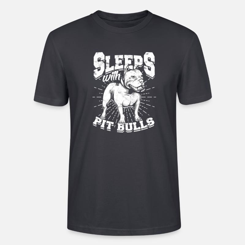 Schlaft mit Pitbulls - pitbull - Stanley/Stella Unisex Bio-T-Shirt CRAFTER - Dunkles Graublau