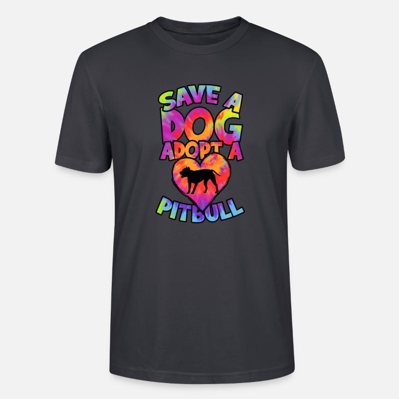 Rette einen Hund Adoptiere einen Pitbull - Pitbull - Stanley/Stella Unisex Bio-T-Shirt CRAFTER - Dunkles Graublau