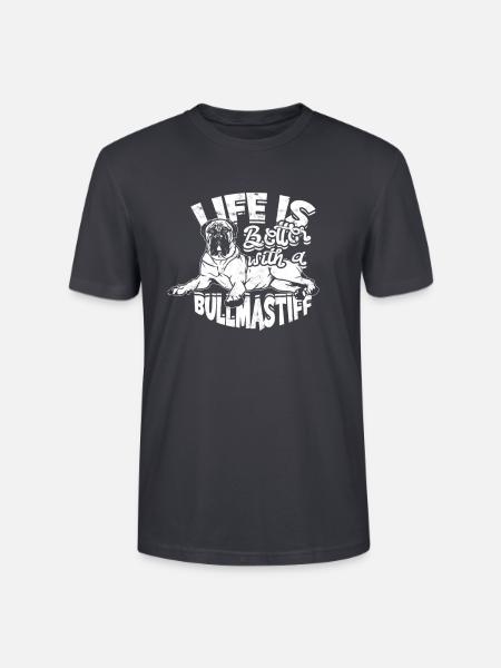 Das Leben ist besser mit einem Bullmastiff - Bullmastiff - Stanley/Stella Unisex Bio-T-Shirt CRAFTER - Dunkles Graublau