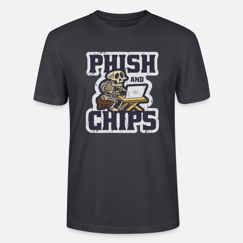 Phish and Chips - decryption - Stanley/Stella CRAFTER Unisex Organic T-Shirt - India Ink Grey